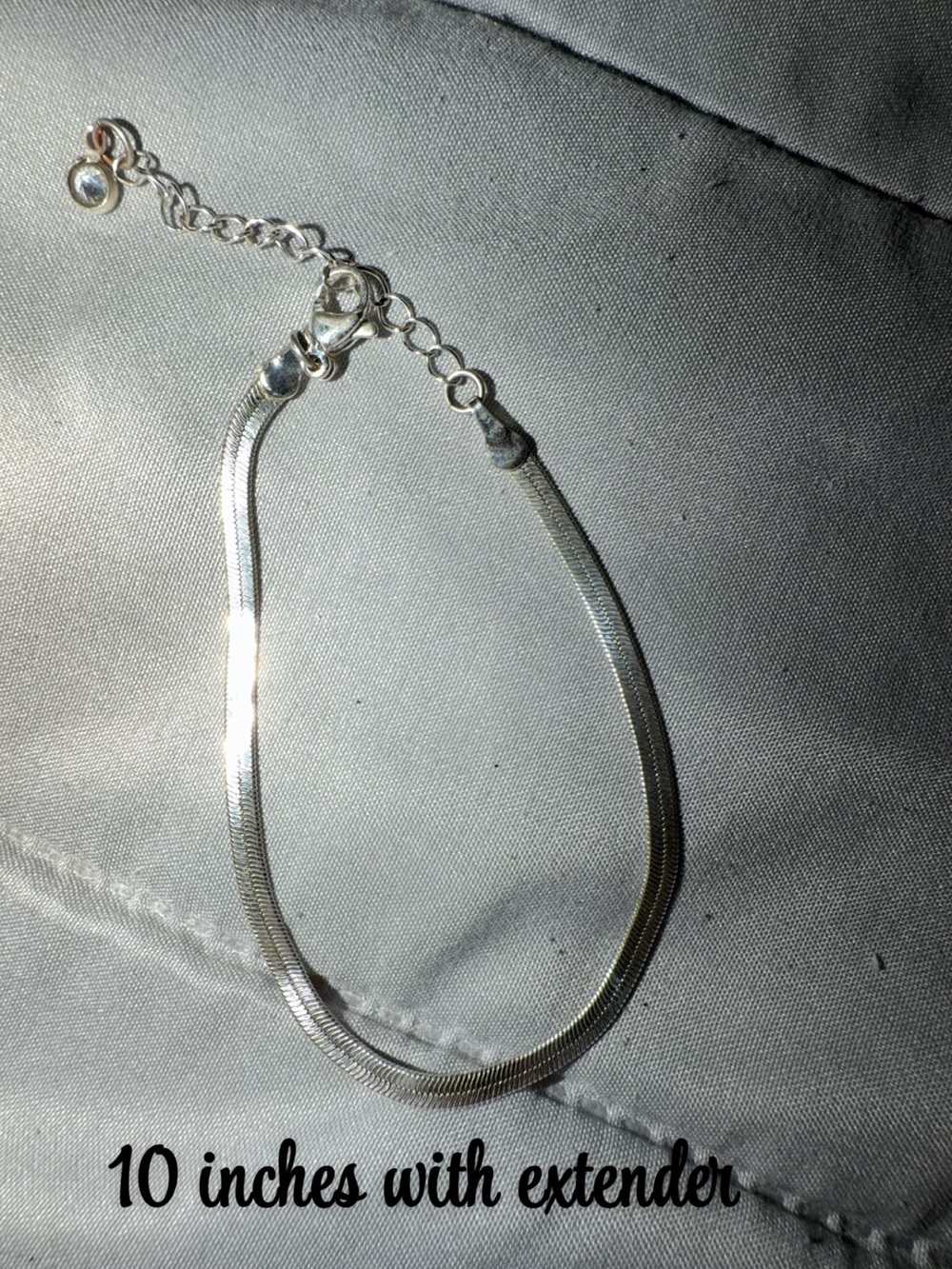 Silver Snake Chain Bracelet with Extender - Silver